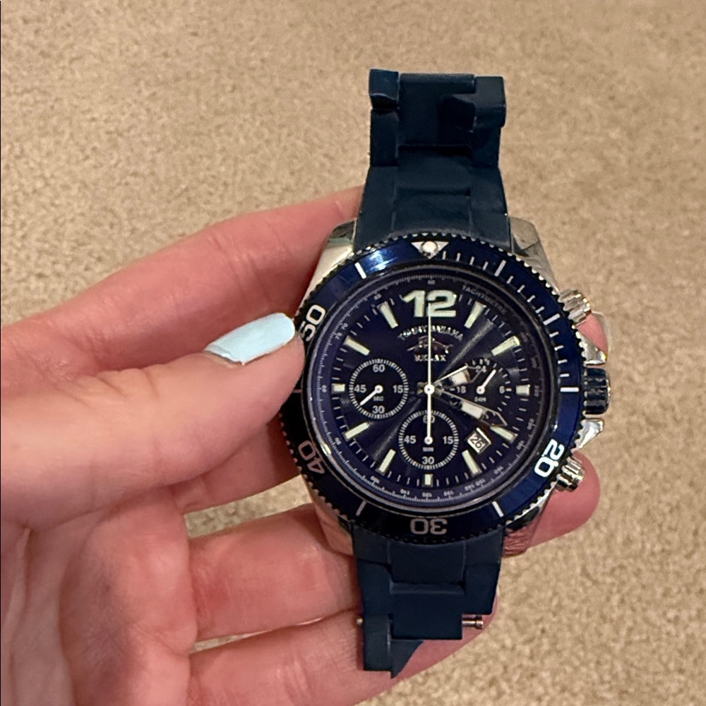 Tommy Bahama Navy and Silver Watch
